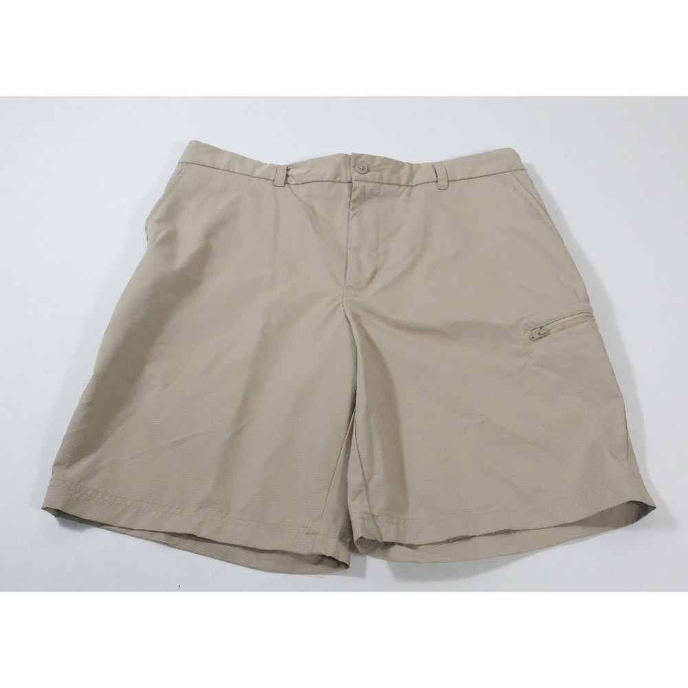 Pebble Beach Shorts Mens 34 Tan Dry-Luxe Performance Golf Flat Front Cargo